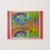 Fiets in levende kleur puzzel (Horizontaal)