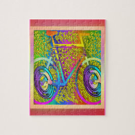 Fiets in levende kleur puzzel