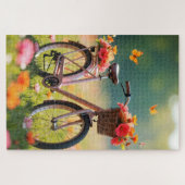 Fiets in veldbloemen legpuzzel (Horizontaal)