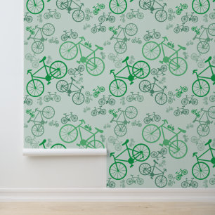 Fiets Jumble Pattern Behang