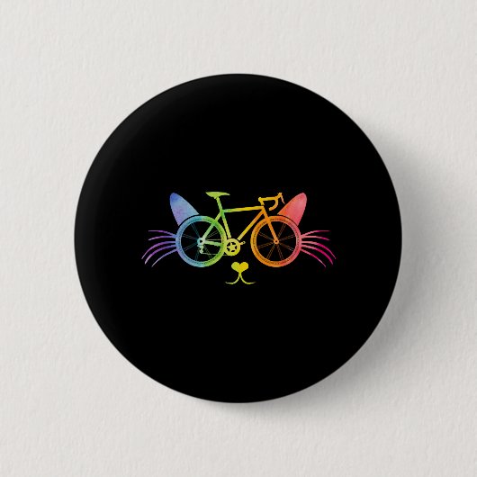 Fiets Kat Lgbt Ronde Button 5,7 Cm (Voorkant)