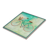 Fiets keramische Tegel Tegeltje (Zijkant)