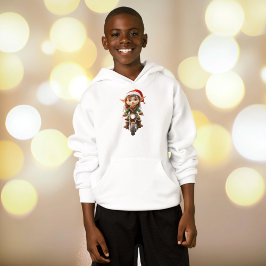 Fiets Kerst Elf Boy's Hoodie