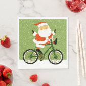 Fiets Kerst Fietspartij Vakantiefeest Servet (Insitu)