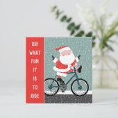 Fiets Kerst Groetkaart Feestdagenkaart (Staand voorkant)