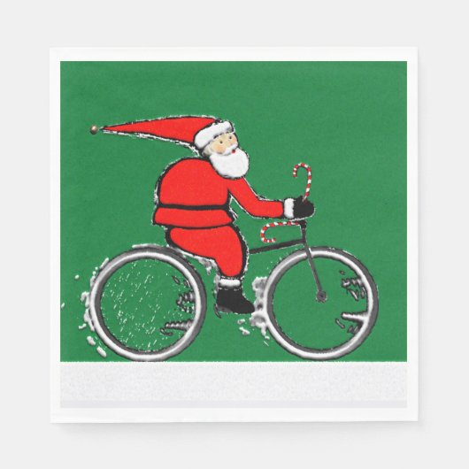 Fiets Kerst Vakantie Feest Servet (Voorkant)