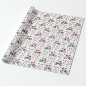 Fiets kerstcadeau inpakpapier (Uitgerold)