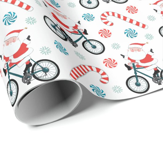 Fiets kerstcadeau inpakpapier (Rol Hoek)
