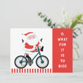 Fiets kerstkaarten feestdagenkaart (Staand voorkant)