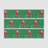 Fiets Kerstvakantie Fietser Tissue Papier (Voorkant)