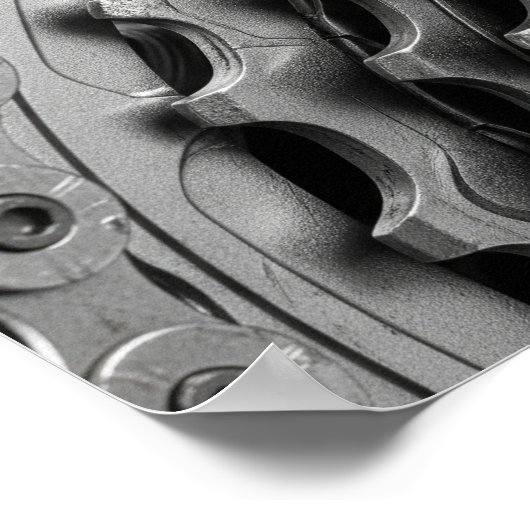 Fiets ketting en tandwielen poster (Hoek)