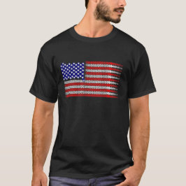 Fiets ketting Vlag USA T-shirt