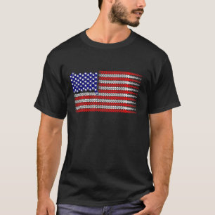 Fiets ketting Vlag USA T-shirt