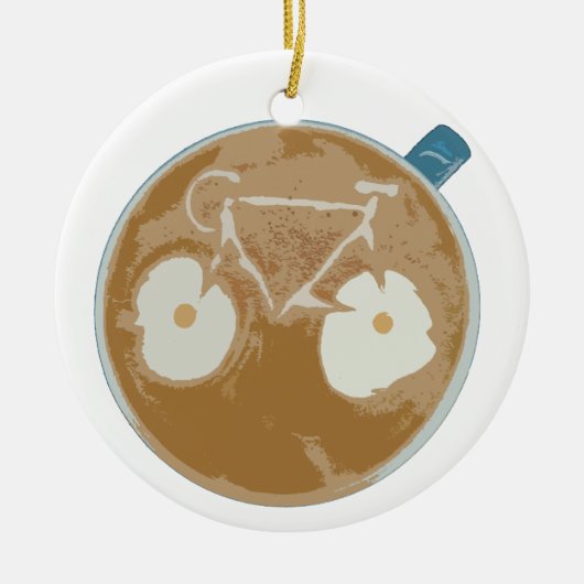 Fiets Latte Art Keramisch Ornament (Voorkant)