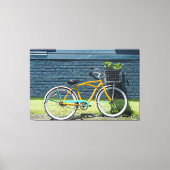 Fiets leunen op muur canvas afdruk (Voorkant)