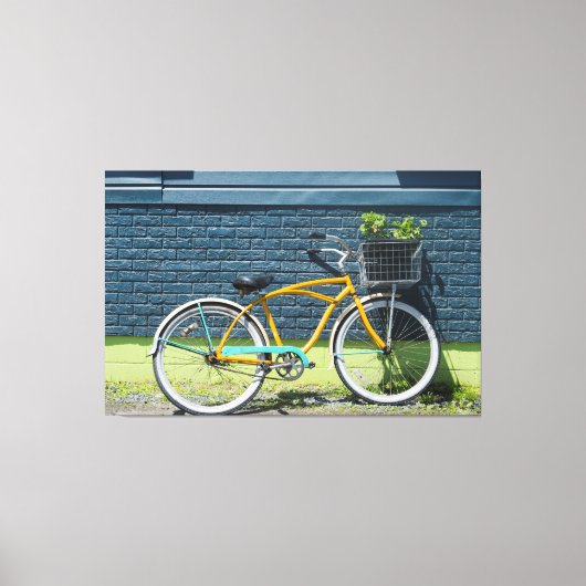 Fiets leunen op muur canvas afdruk (Voorkant)