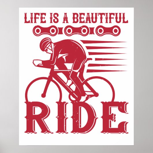 Fiets - Leven is een mooie rit Poster (Voorkant)
