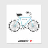 Fiets lichtblauw sticker (Vel)