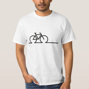 Fiets lijn tekening. E-bike race- en MTB fietsen. T-shirt
