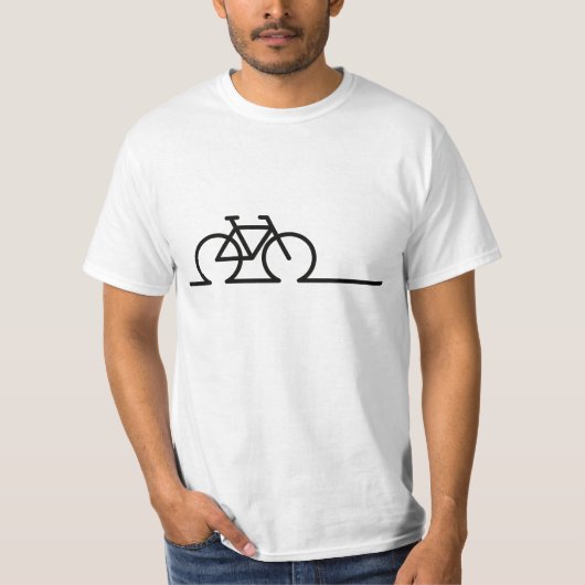 Fiets lijn tekening. E-bike race- en MTB fietsen. T-shirt (Voorkant)