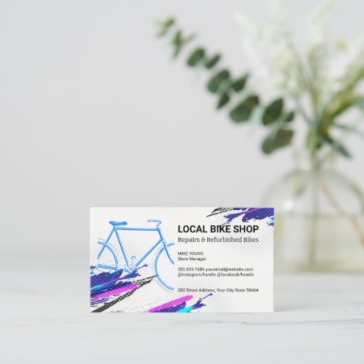 Fiets Logo | Fietsonderdelen en -diensten Afsprakenkaartje (Staand voorkant)