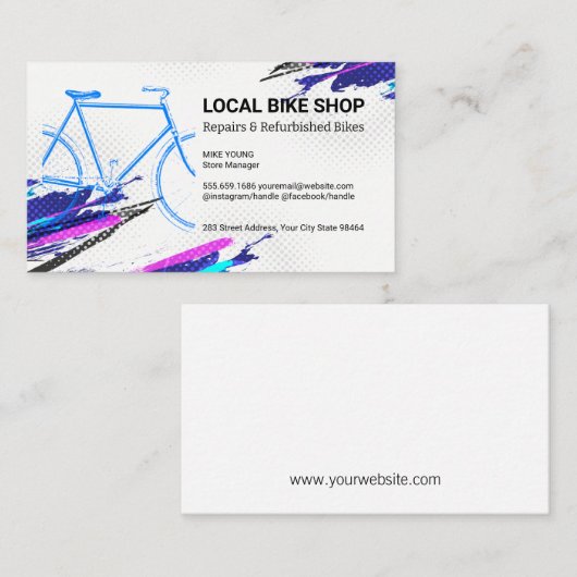 Fiets Logo | Fietsonderdelen en -diensten Afsprakenkaartje (Voorkant / Achterkant)