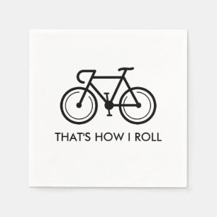 Fiets logo papieren servetten met grappige quote