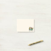 Fiets Meisje Bloemen Kruidenierswinkel Lijst Post-it® Notes (Op bureau)