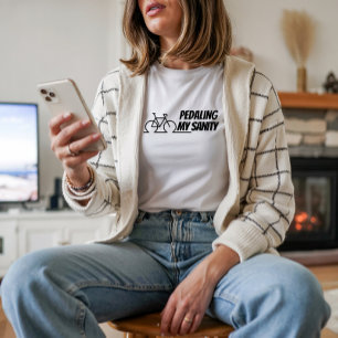 Fiets Meisje Ironie zwart wit Tri-Blend Shirt