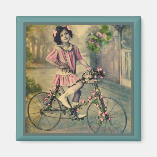 Fiets Meisje Magnet (Voorkant)