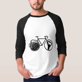 Fiets met bierglas. Flesopener icoon T-shirt