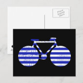 fiets met blauwe en witte streep briefkaart (Voorkant / Achterkant)