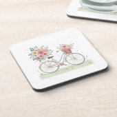 Fiets Met Bloemen Bier Onderzetter (Linkerzijde)