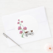  fiets met bloemen Clip art Ronde Sticker (Envelop)