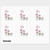  fiets met bloemen Clip art Ronde Sticker (Vel)