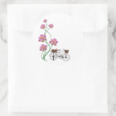  fiets met bloemen Clip art Ronde Sticker (Tas)
