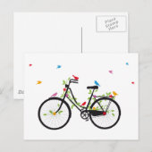 fiets met bloemen en vogels briefkaart (Voorkant / Achterkant)