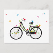 fiets met bloemen en vogels briefkaart (Voorkant)