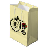 Fiets met Bloemen Gift Bag - Medium Cadeauzakje (Achterkant Gekanteld)
