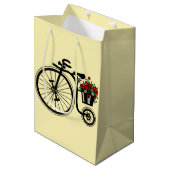 Fiets met Bloemen Gift Bag - Medium Cadeauzakje (Voorkant Gekanteld)