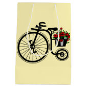 Fiets met Bloemen Gift Bag - Medium Cadeauzakje (Achterkant)