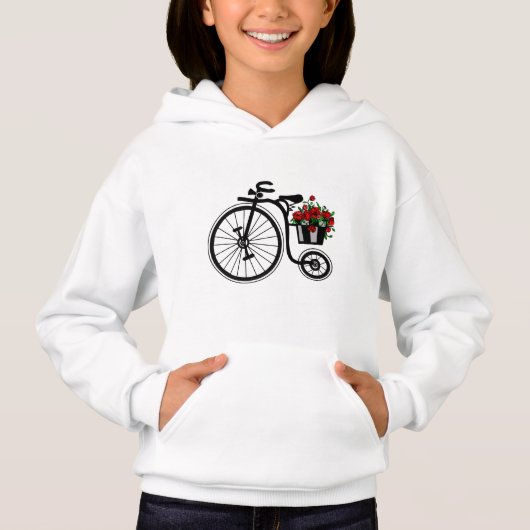 Fiets met Bloemen Hoodie (Voorkant)
