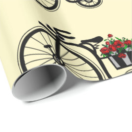 Fiets met bloemen inpakpapier