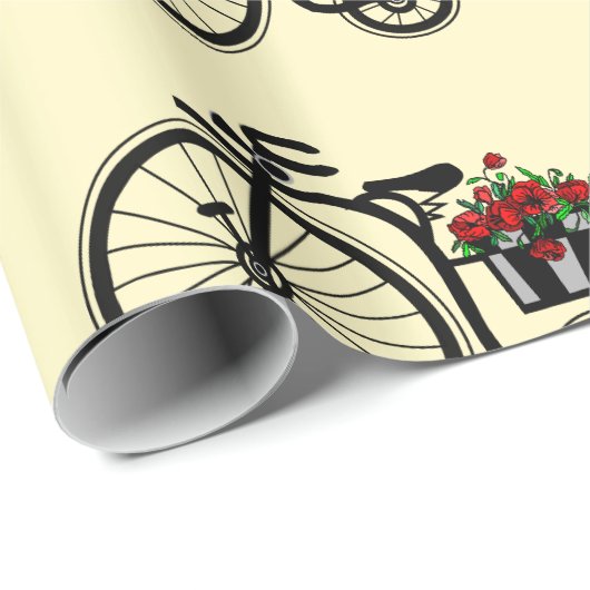 Fiets met bloemen inpakpapier (Rol Hoek)