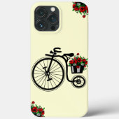 Fiets met bloemen iPhone Case - Kies kleur (Achterkant)