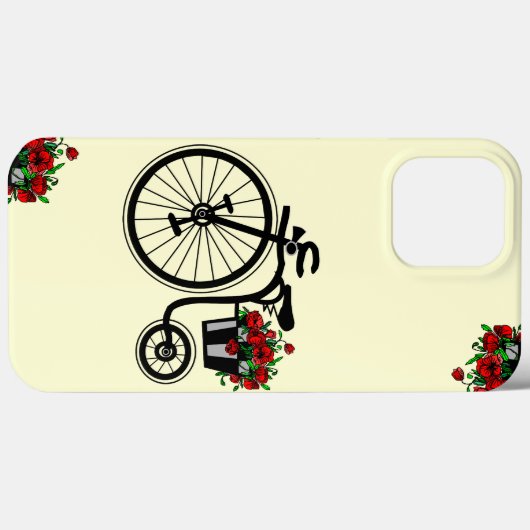 Fiets met bloemen iPhone Case - Kies kleur (Achterkant (horizontaal))