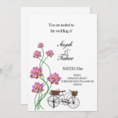  fiets met bloemen kaart (Voorkant / Achterkant)