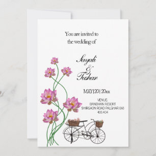 fiets met bloemen kaart