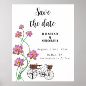  fiets met bloemen poster (Voorkant)