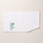 Fiets met Bloemen Turquoise Handdoek Set (Handdoek)